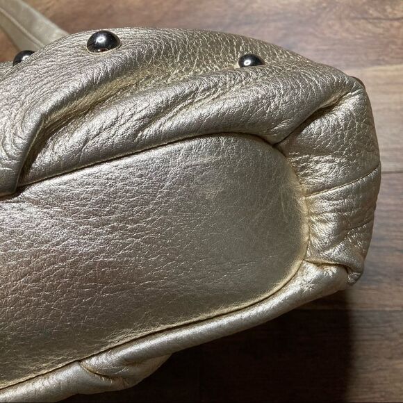 B. Makowsky Beaded Light Gold Tone Satchel EUC - Picture 11 of 11